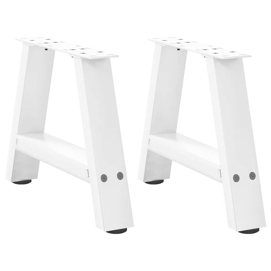 vidaXL Patas de mesa de centro forma A 2uds acero blanco 40x(30-31) cm