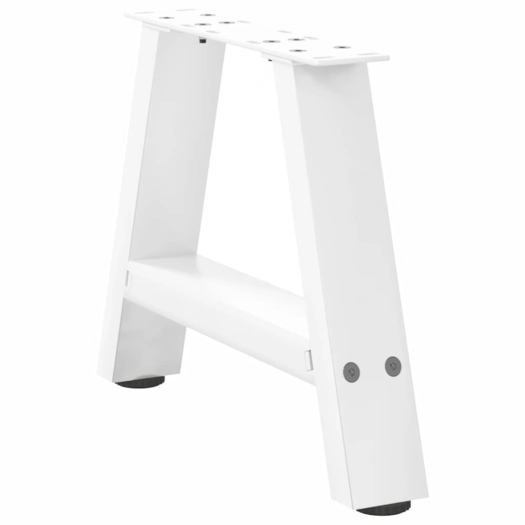 vidaXL Patas de mesa de centro forma A 2uds acero blanco 40x(30-31) cm