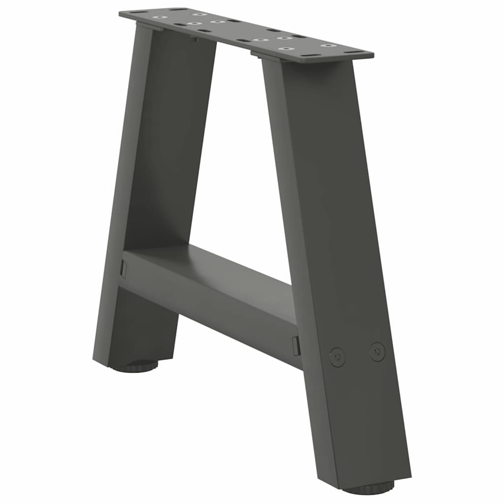 vidaXL Patas de mesa centro forma A 2uds acero antracita 50x(30-31) cm