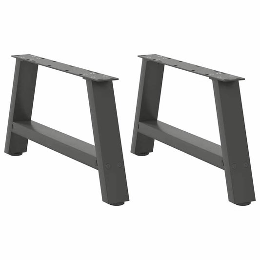 vidaXL Patas de mesa centro forma A 2uds acero antracita 70x(30-31) cm