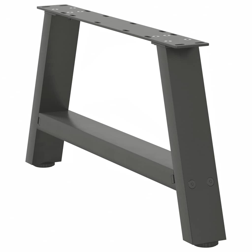 vidaXL Patas de mesa centro forma A 2uds acero antracita 70x(30-31) cm