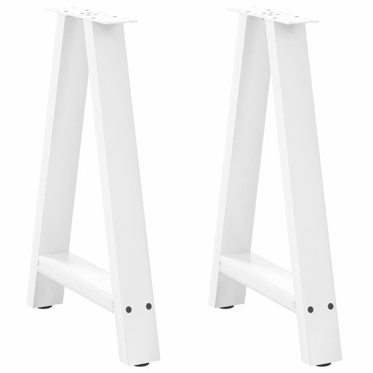 vidaXL Patas de mesa de centro forma A 2uds acero blanco 50x(72-73) cm