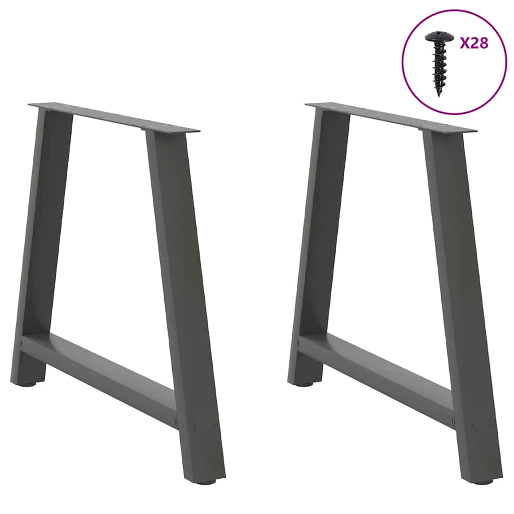 vidaXL Patas de mesa centro forma A 2uds acero antracita 100x(72-73)cm