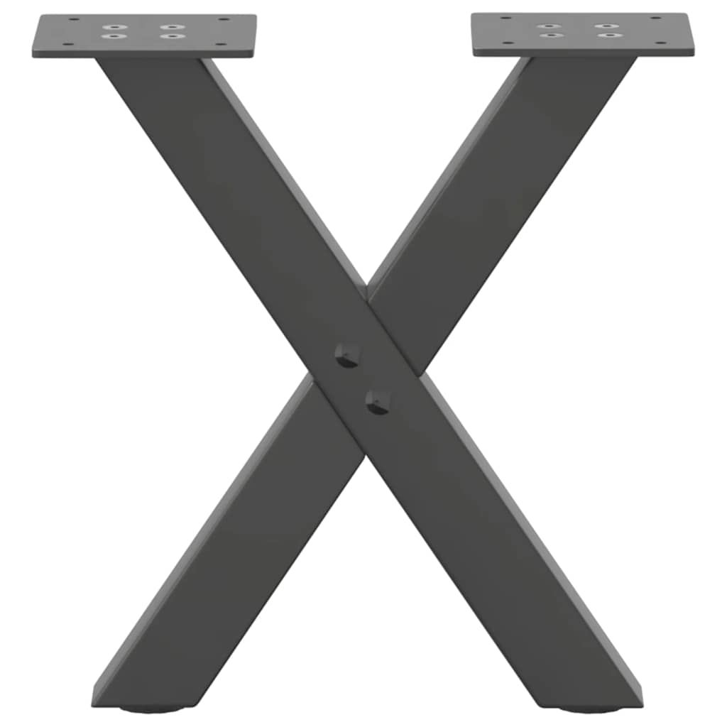 vidaXL Patas de mesa centro forma X 2uds acero antracita 30x(30-31) cm