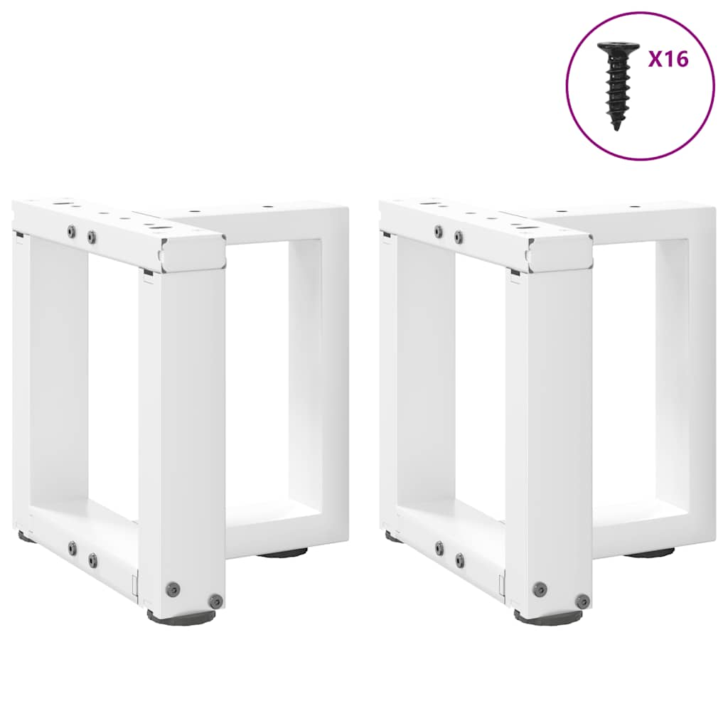 vidaXL Patas de mesa de centro en forma de T 2 uds acero blanco