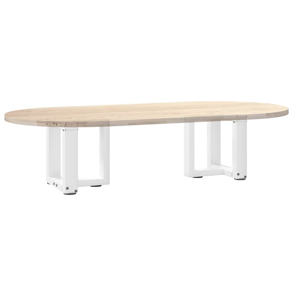 vidaXL Patas de mesa de centro en forma de T 2 uds acero blanco