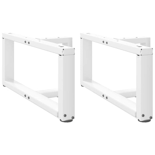 vidaXL Patas de mesa de centro en forma de T 2 uds acero blanco