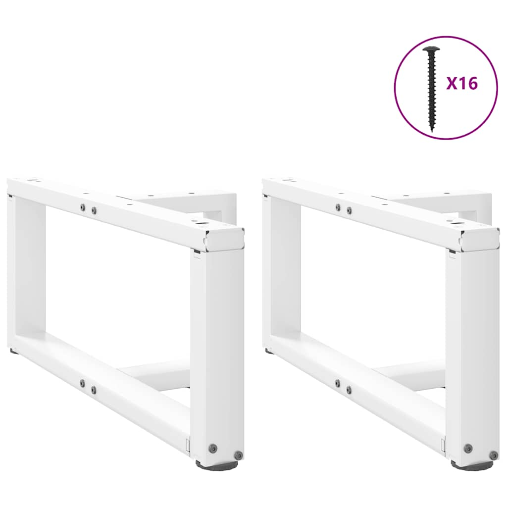 vidaXL Patas de mesa de centro en forma de T 2 uds acero blanco