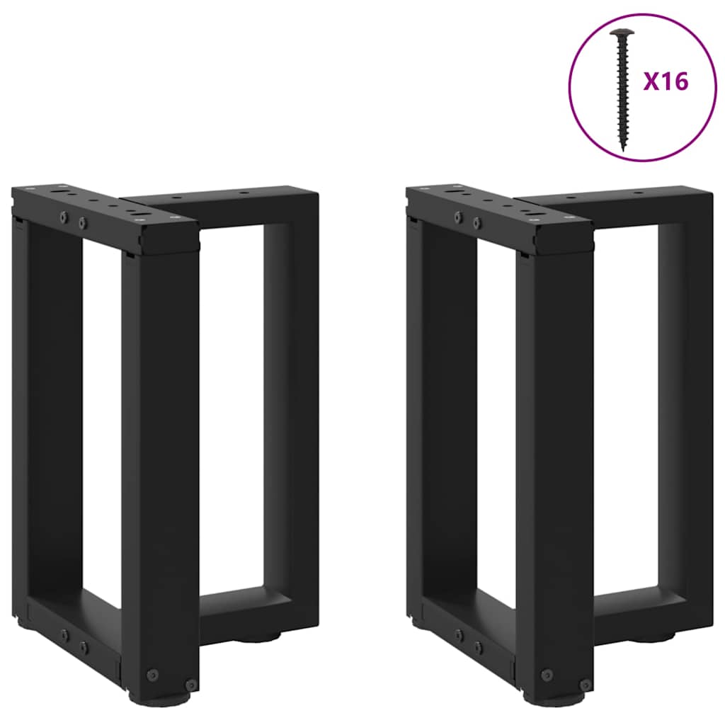 vidaXL Patas de mesa de centro en forma de T 2 uds acero negro