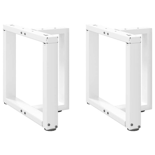 vidaXL Patas de mesa de centro en forma de T 2 uds acero blanco