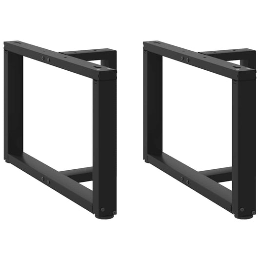 vidaXL Patas de mesa de centro en forma de T 2 uds acero negro