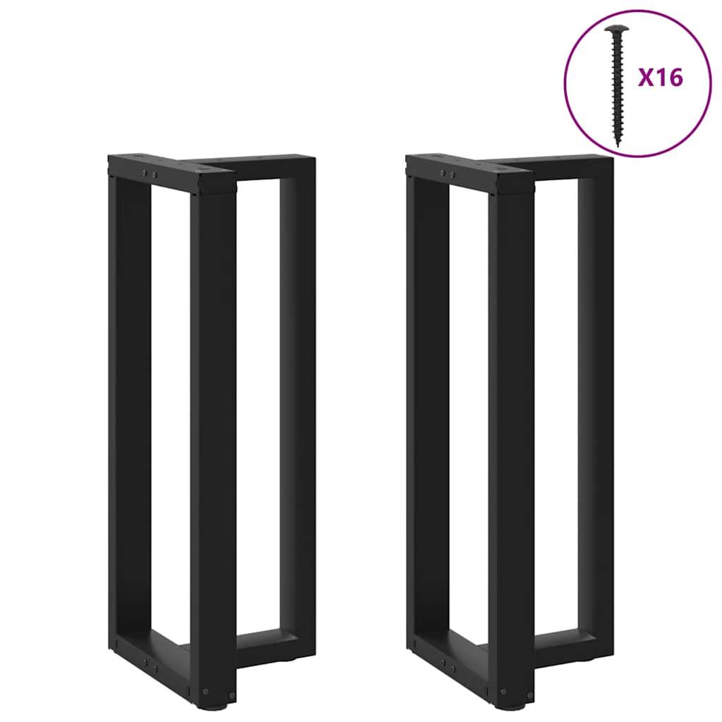 vidaXL Patas de mesa bar forma T 2 uds acero negro 50x35x(101-102) cm