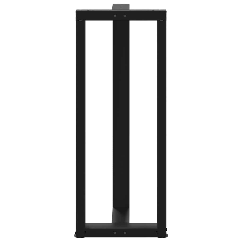 vidaXL Patas de mesa bar forma T 2 uds acero negro 50x35x(101-102) cm