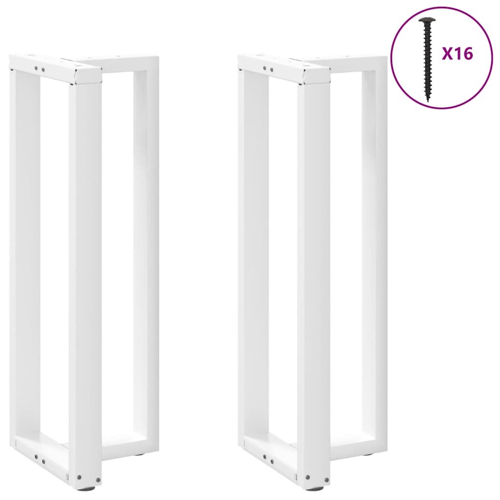 vidaXL Patas de mesa bar forma T 2 uds acero blanco 40x35x(111-112) cm