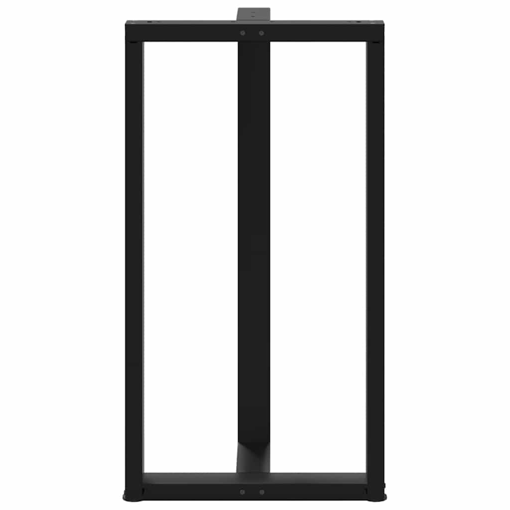 vidaXL Patas de mesa bar forma T 2 uds acero negro 60x35x(111-112) cm