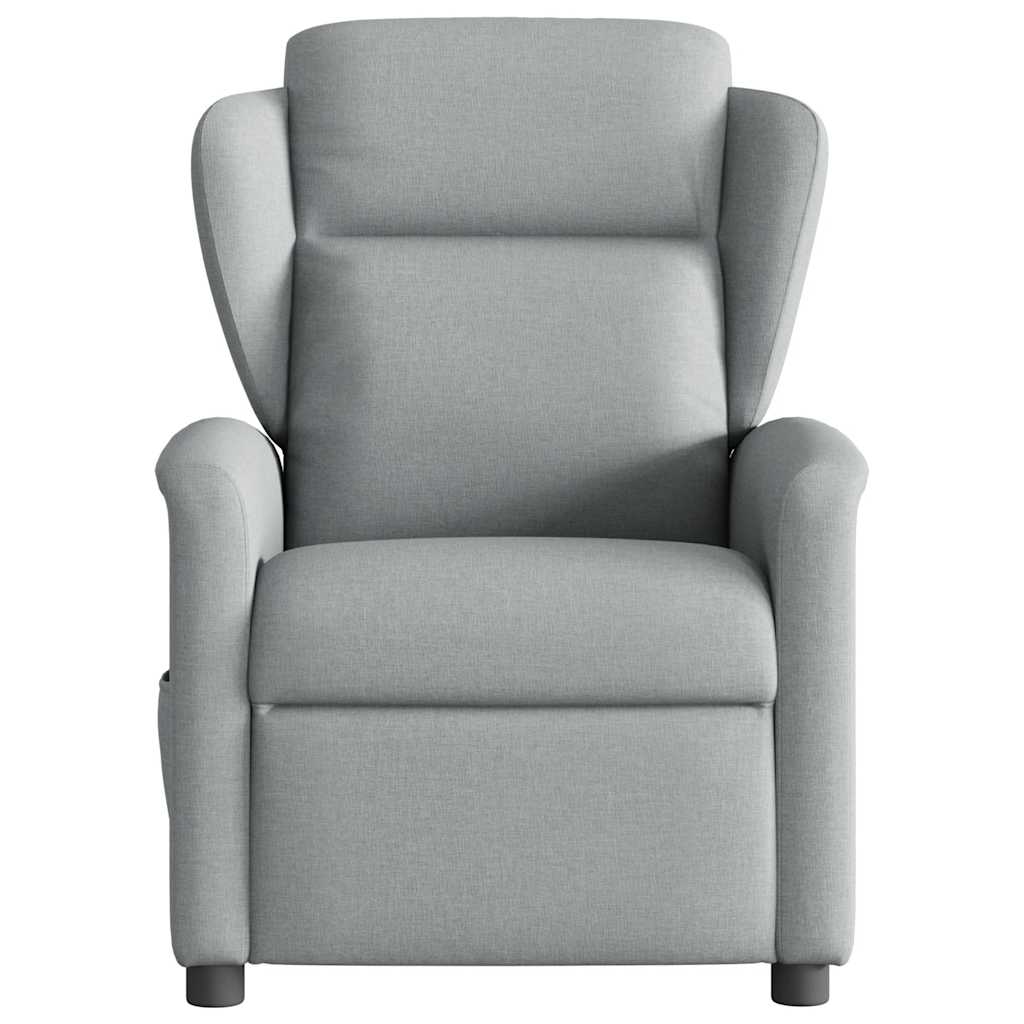 vidaXL Sillón reclinable de masaje de tela gris claro