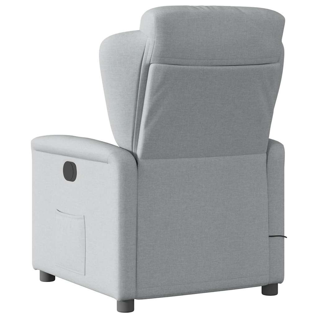 vidaXL Sillón reclinable de masaje de tela gris claro