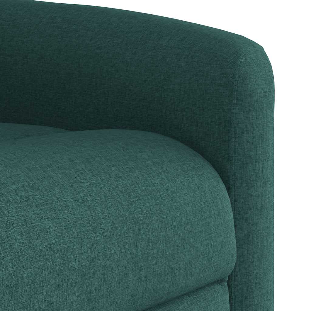 vidaXL Sillón de masaje reclinable de tela verde oscuro