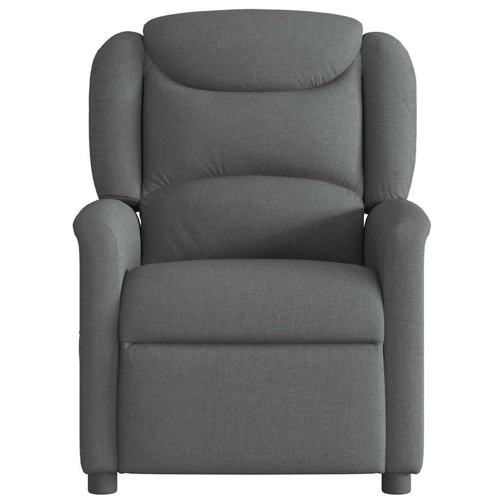 vidaXL Sillón reclinable de tela gris oscuro