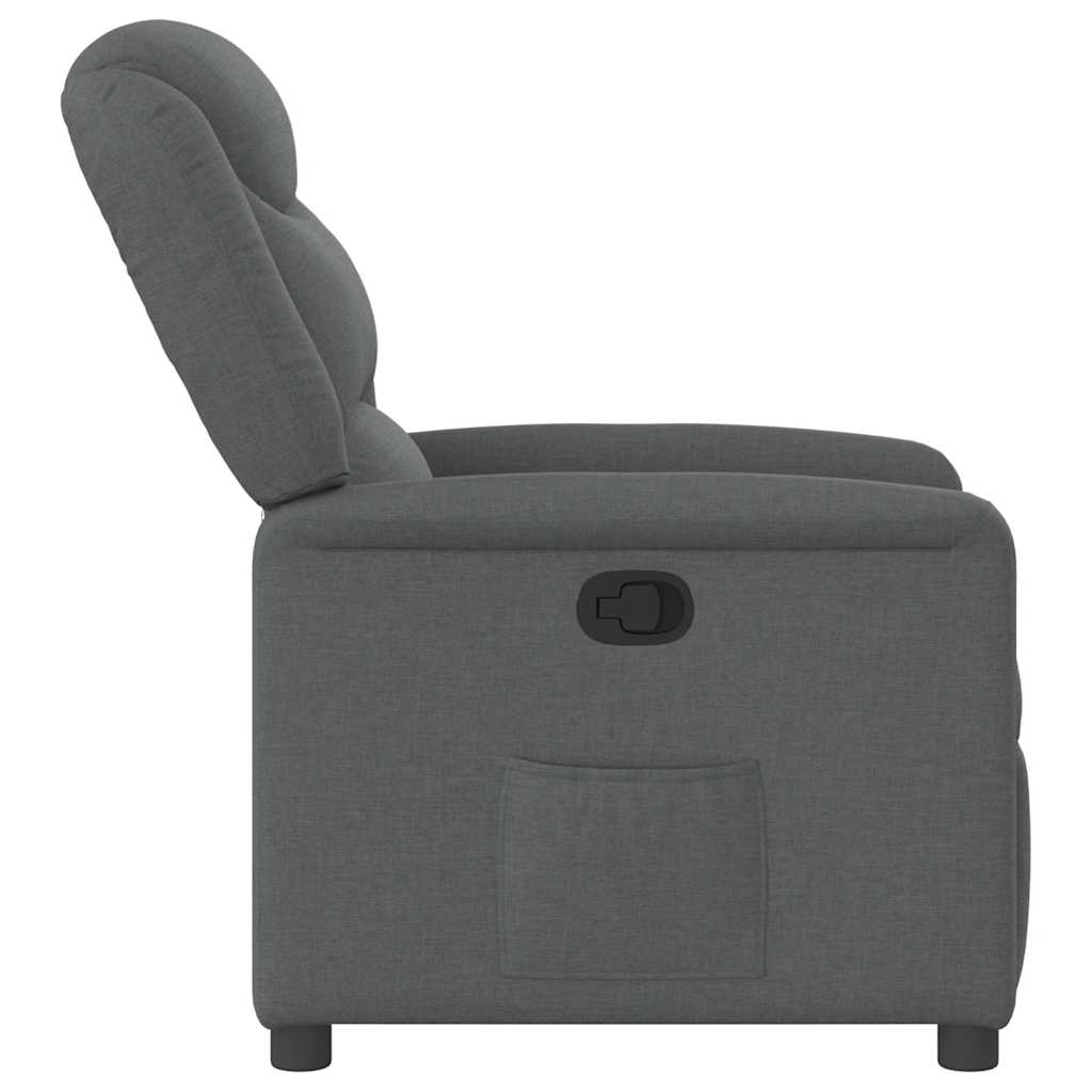 vidaXL Sillón reclinable de tela gris oscuro