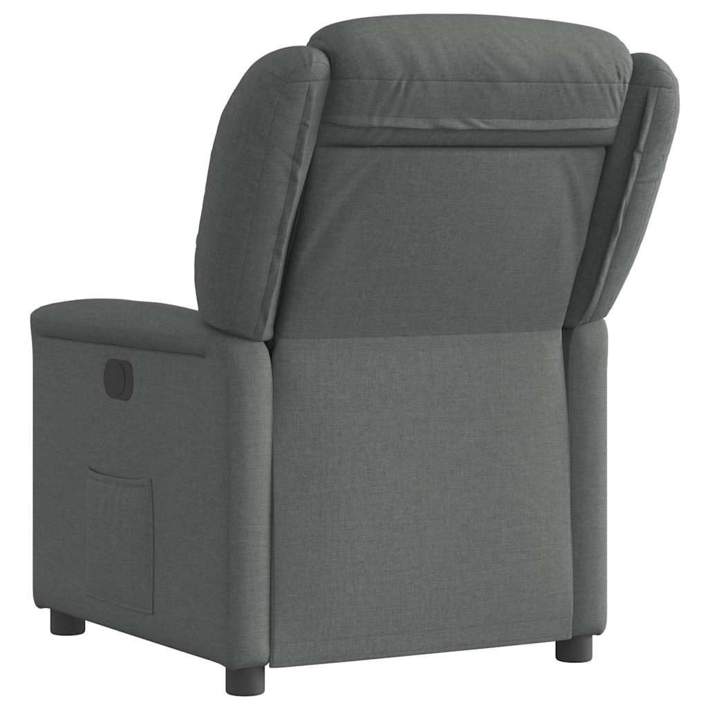 vidaXL Sillón reclinable de tela gris oscuro