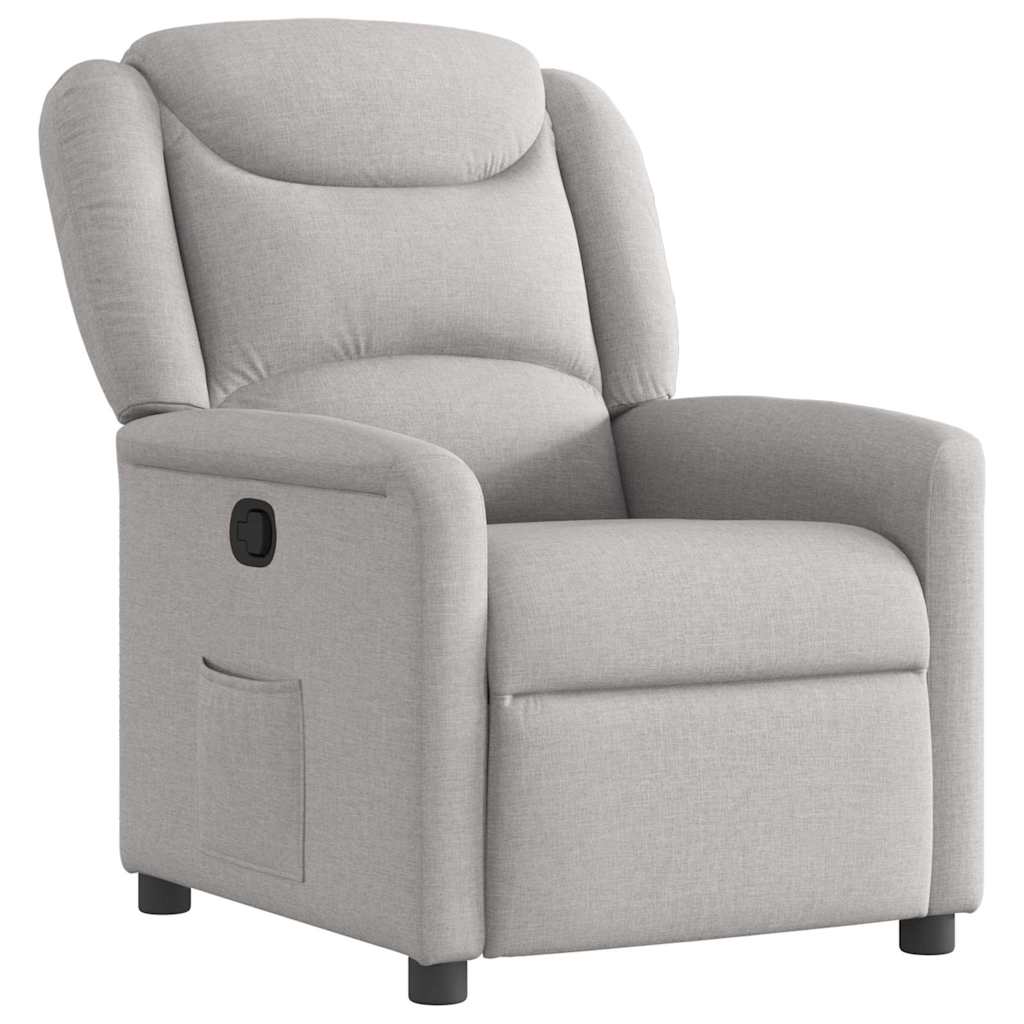 vidaXL Sillón reclinable de tela gris nube