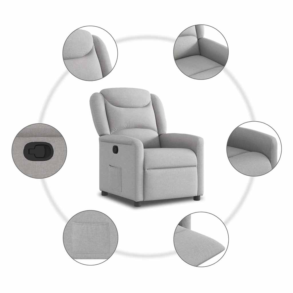 vidaXL Sillón reclinable de tela gris nube