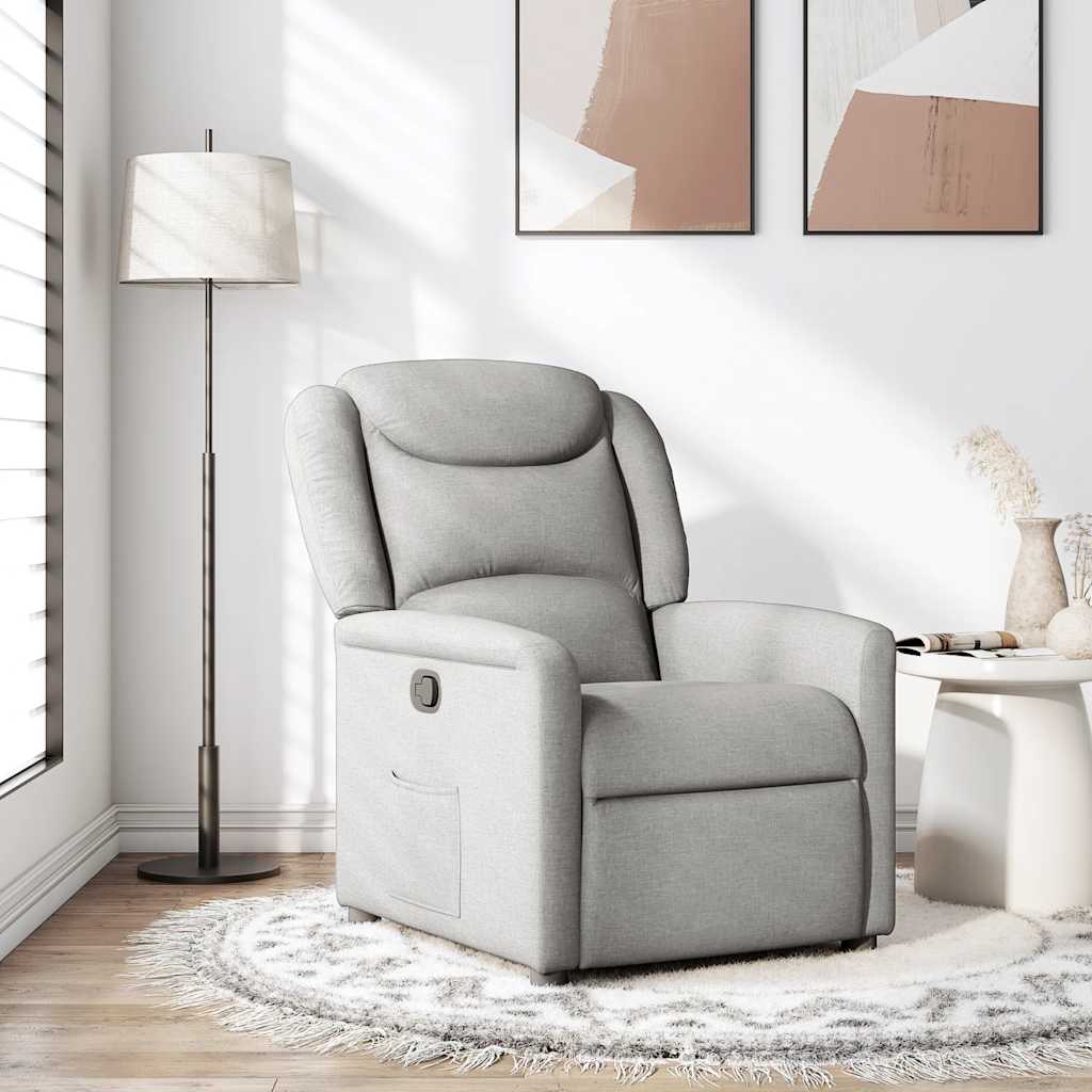 vidaXL Sillón reclinable de tela gris nube