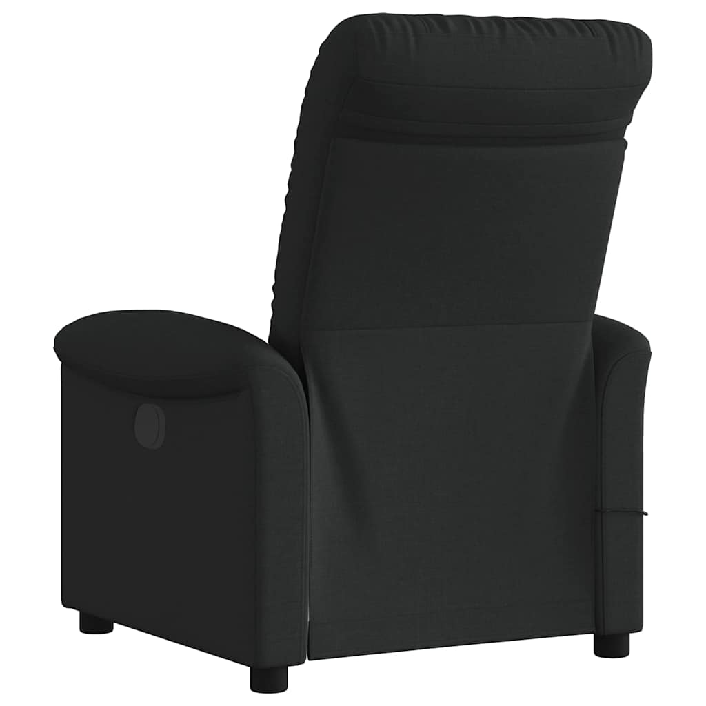 vidaXL Sillón reclinable de masaje de tela negro