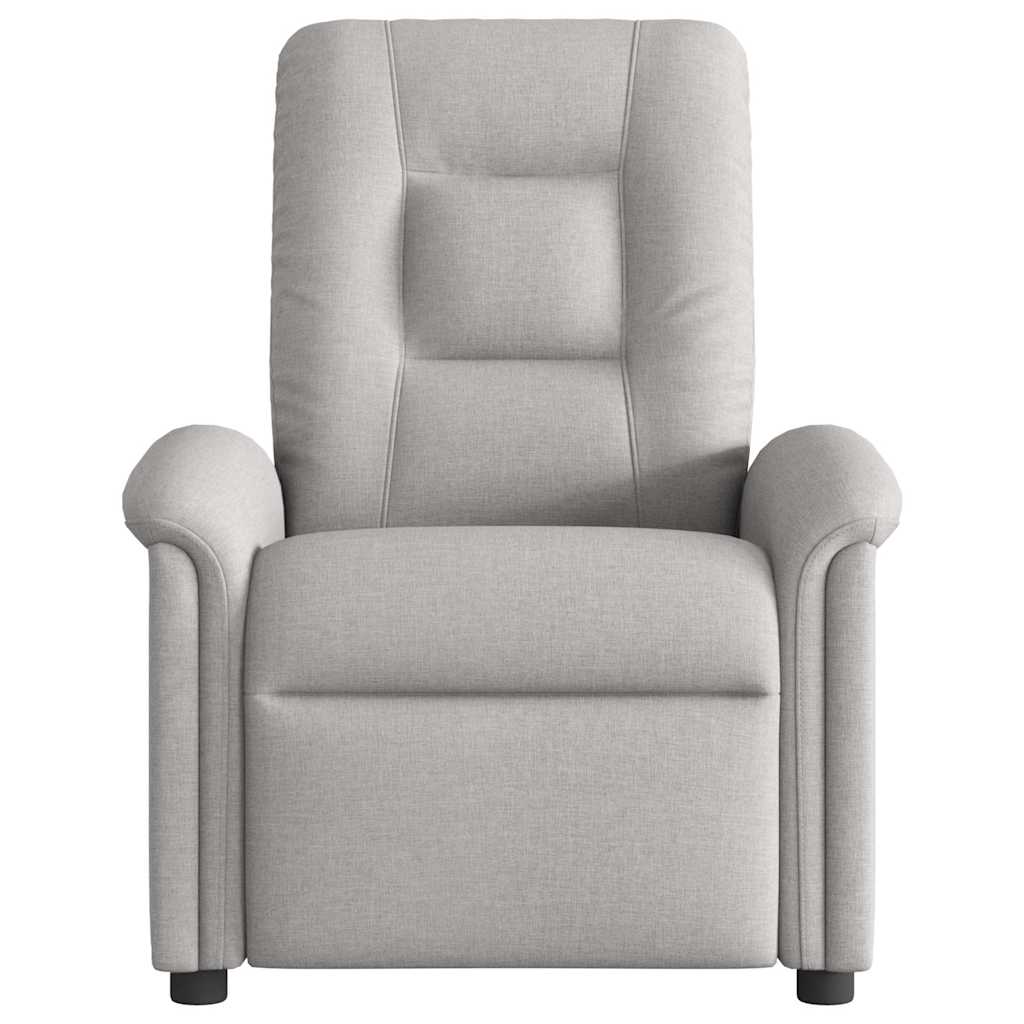 vidaXL Sillón de masaje reclinable de tela gris nube