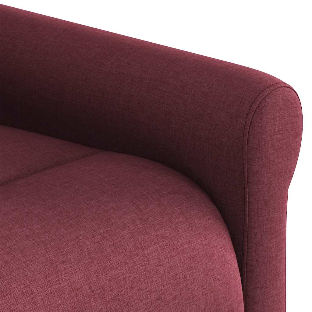 vidaXL Sillón de masaje reclinable de tela color vino tinto