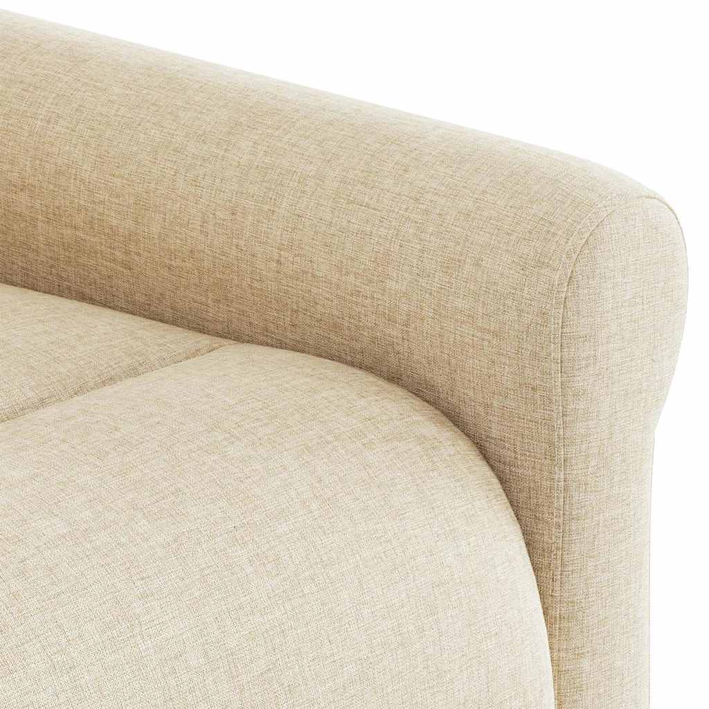 vidaXL Sillón de masaje reclinable de tela crema