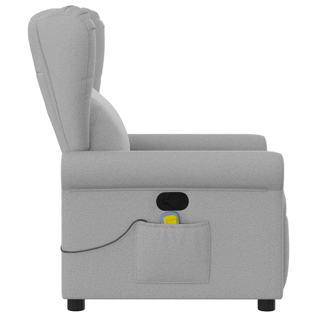 vidaXL Sillón de masaje reclinable de tela gris nube