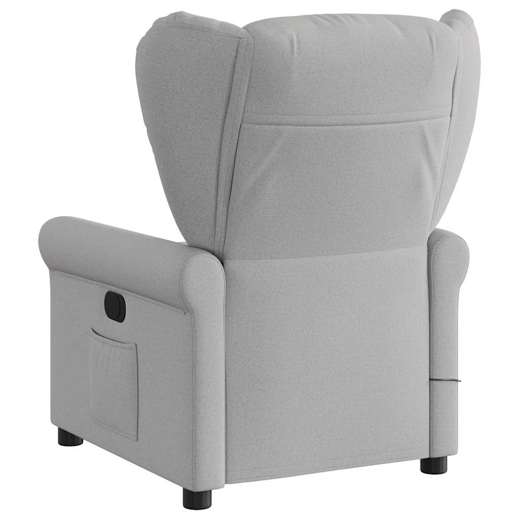 vidaXL Sillón de masaje reclinable de tela gris nube