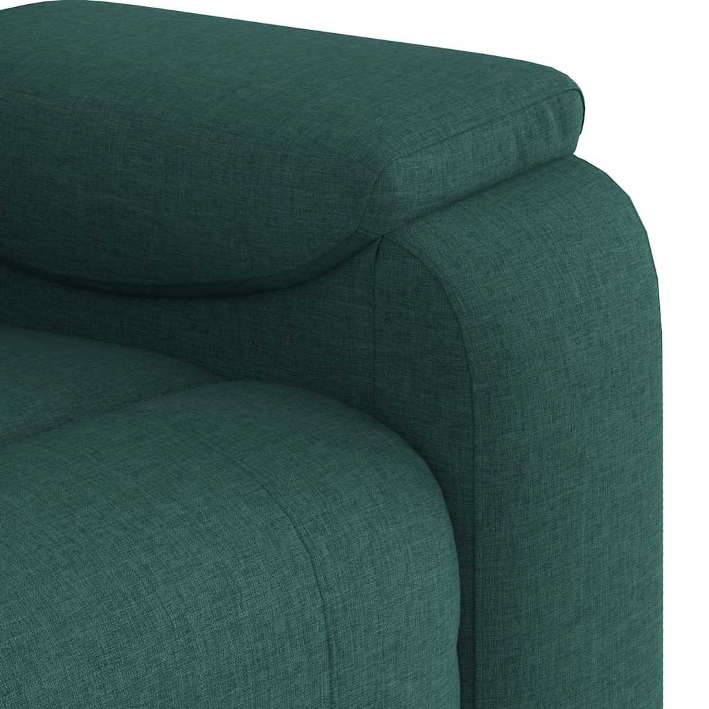 vidaXL Sillón de masaje reclinable de tela verde oscuro