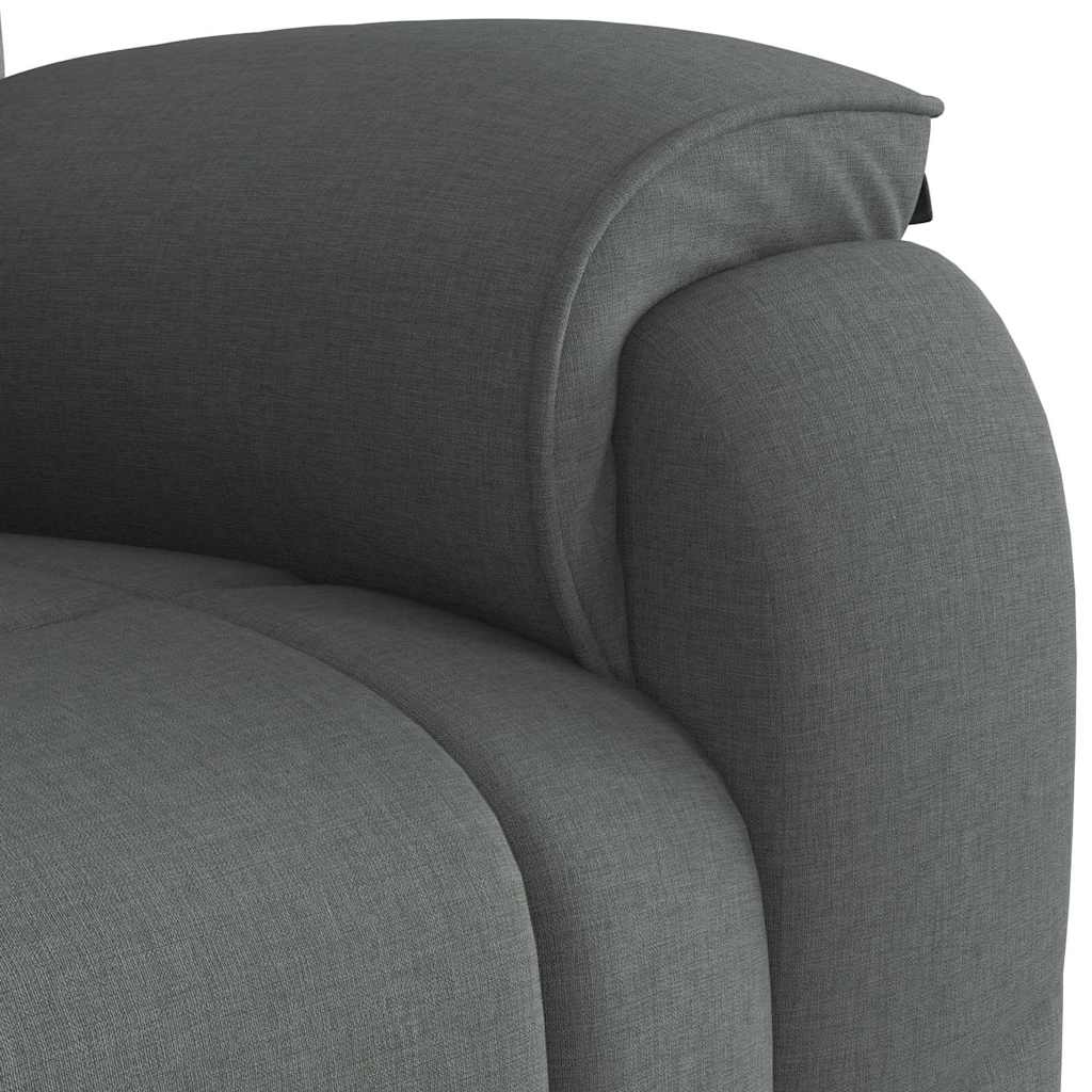 vidaXL Sillón de masaje reclinable de tela gris oscuro