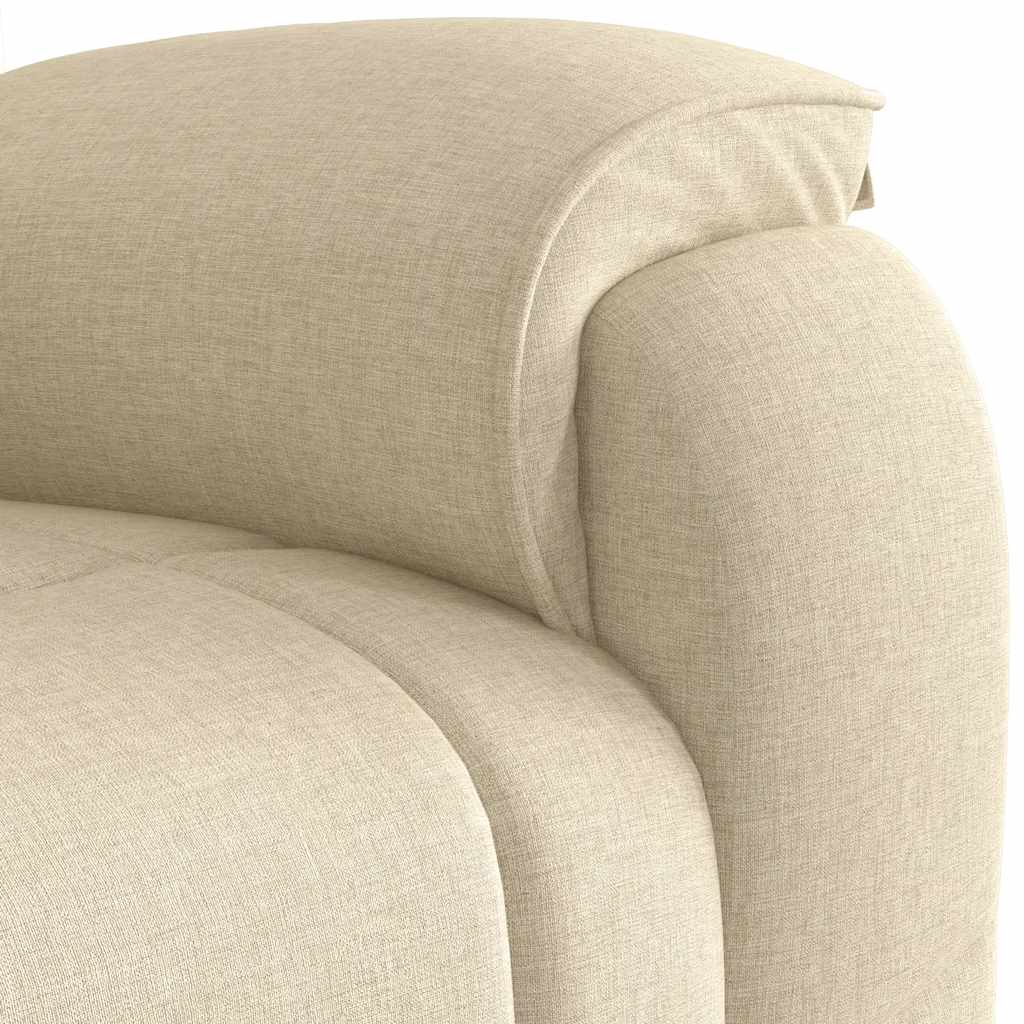 vidaXL Sillón de masaje reclinable de tela crema