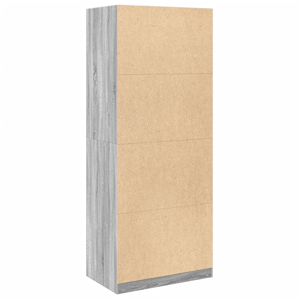 vidaXL Armario de madera de ingeniería gris Sonoma 80x50x200 cm