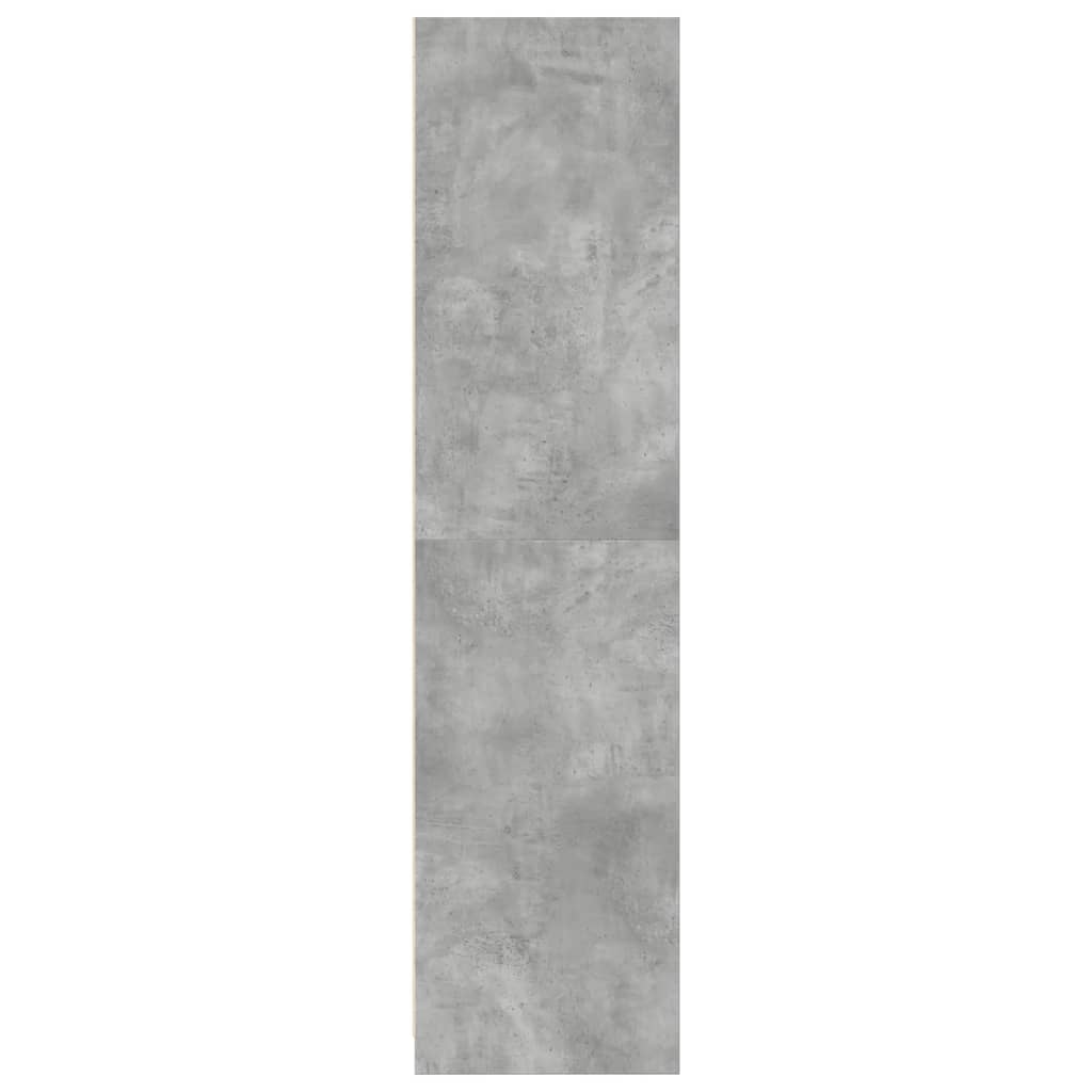 vidaXL Armario de madera contrachapada gris hormigón 100x50x200 cm