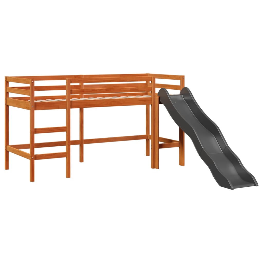 vidaXL Cama alta para niños sin colchón madera pino marrón 80x200 cm