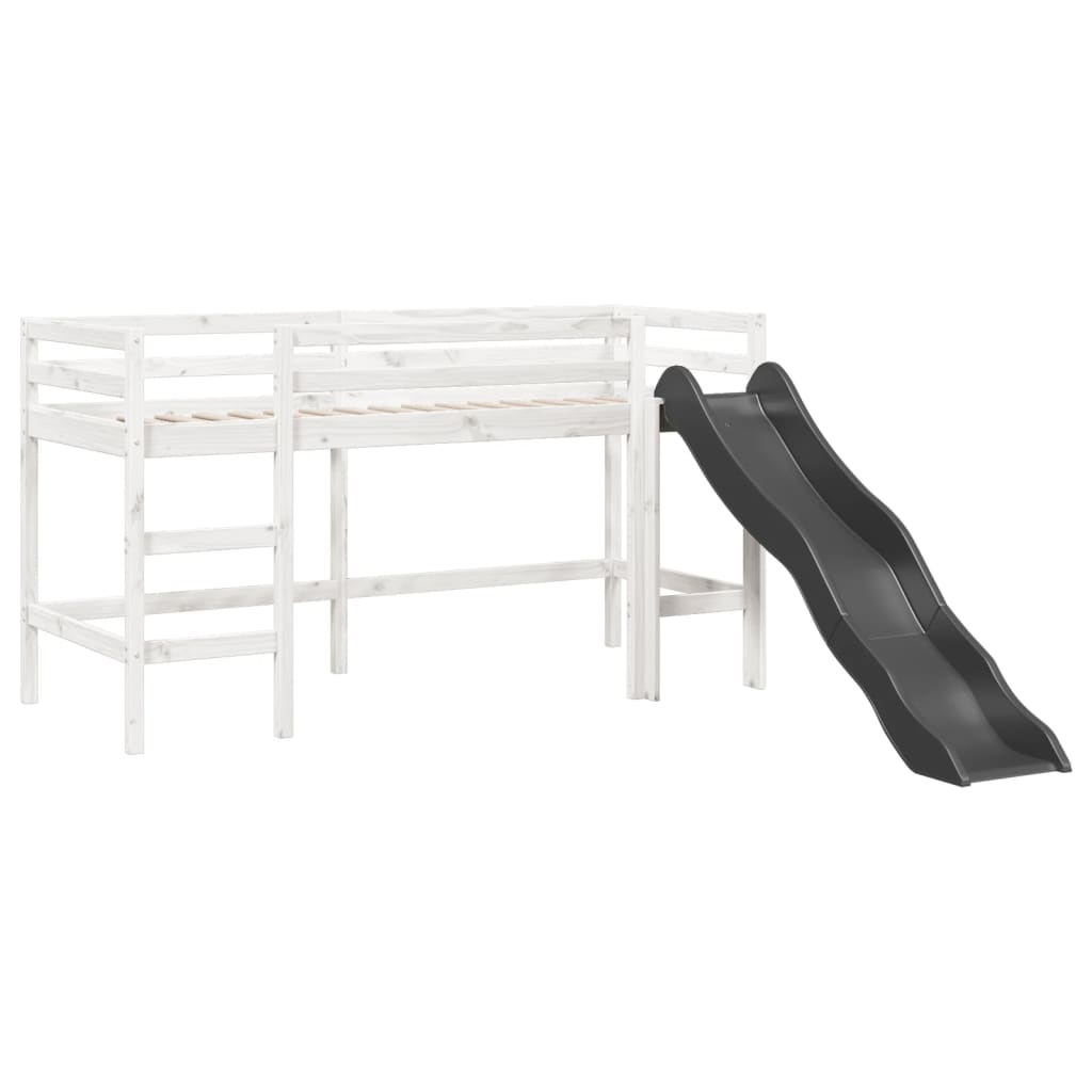 vidaXL Cama alta para niños sin colchón madera pino blanco 90x200 cm