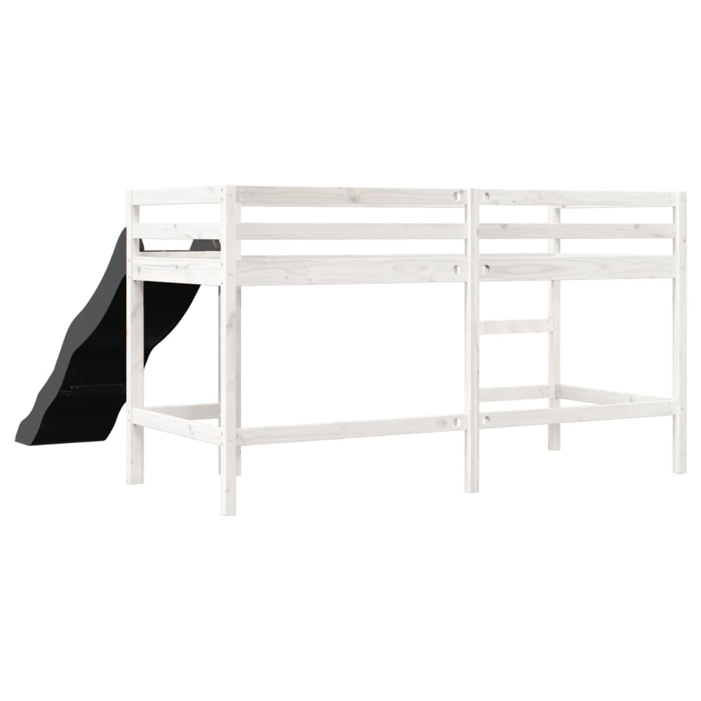 vidaXL Cama alta para niños sin colchón madera pino blanco 90x200 cm