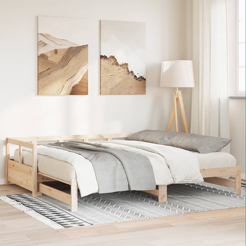 vidaXL Sofá cama sin colchón madera maciza de pino 90x200 cm