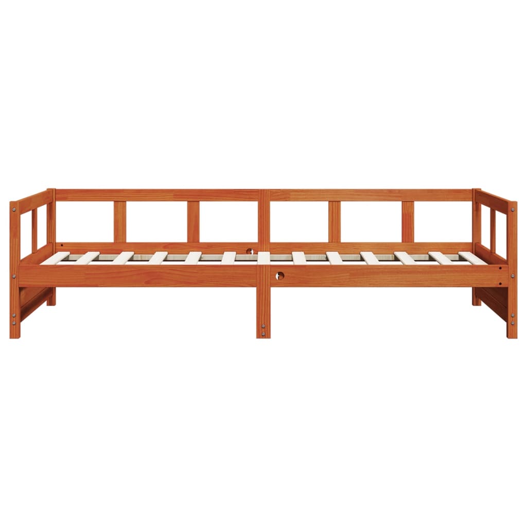 vidaXL Sofá cama sin colchón madera maciza pino marrón cera 80x200 cm