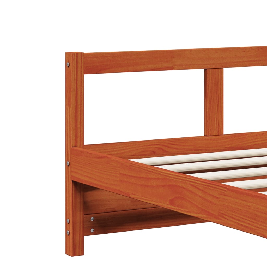 vidaXL Sofá cama sin colchón madera maciza pino marrón cera 80x200 cm