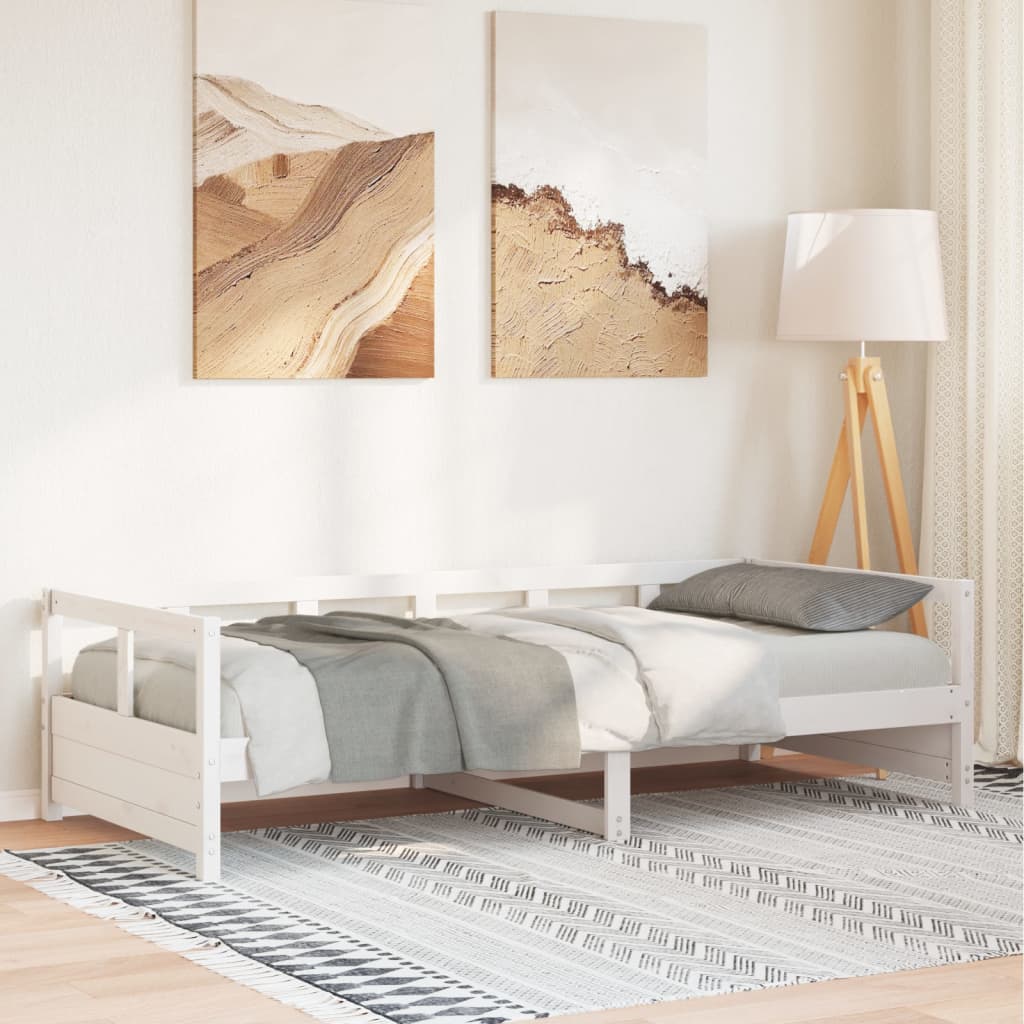 vidaXL Sofá cama sin colchón madera maciza de pino blanco 90x190 cm