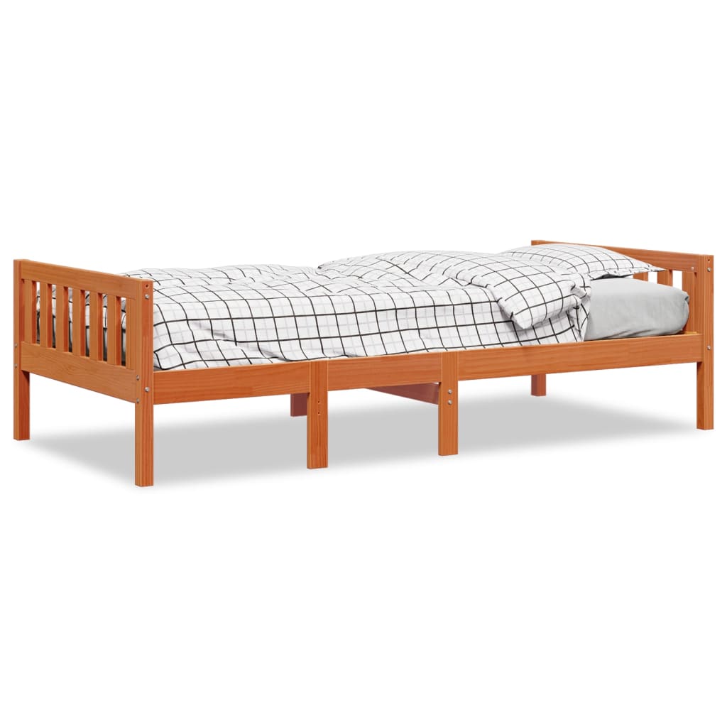 vidaXL Cama de niños sin colchón madera maciza pino marrón 80x200 cm