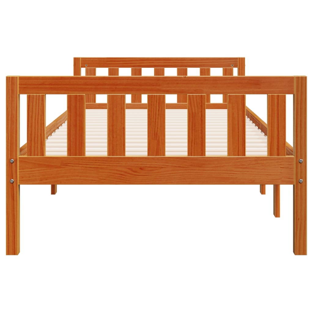 vidaXL Cama de niños sin colchón madera maciza pino marrón 75x190 cm