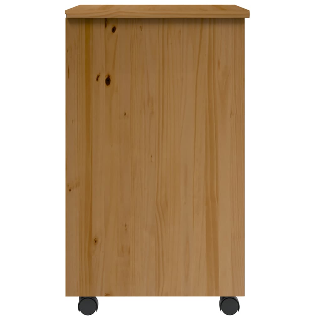 vidaXL Cajonera con ruedas MOSS madera maciza pino marrón miel