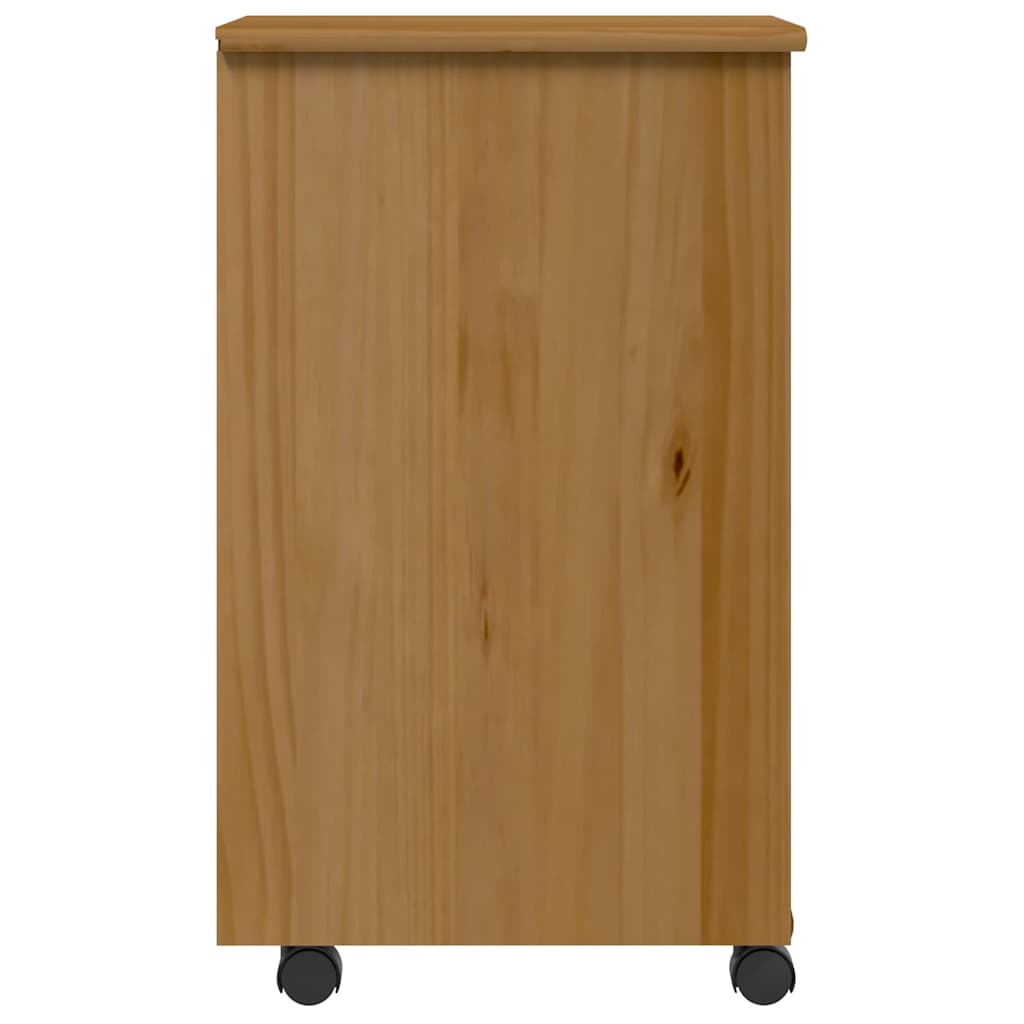 vidaXL Cajonera con ruedas MOSS madera maciza pino marrón miel